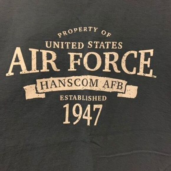 Property Of United States Air Force Hanscom AFB Size Large T-Shirt - Picture 2 of 4